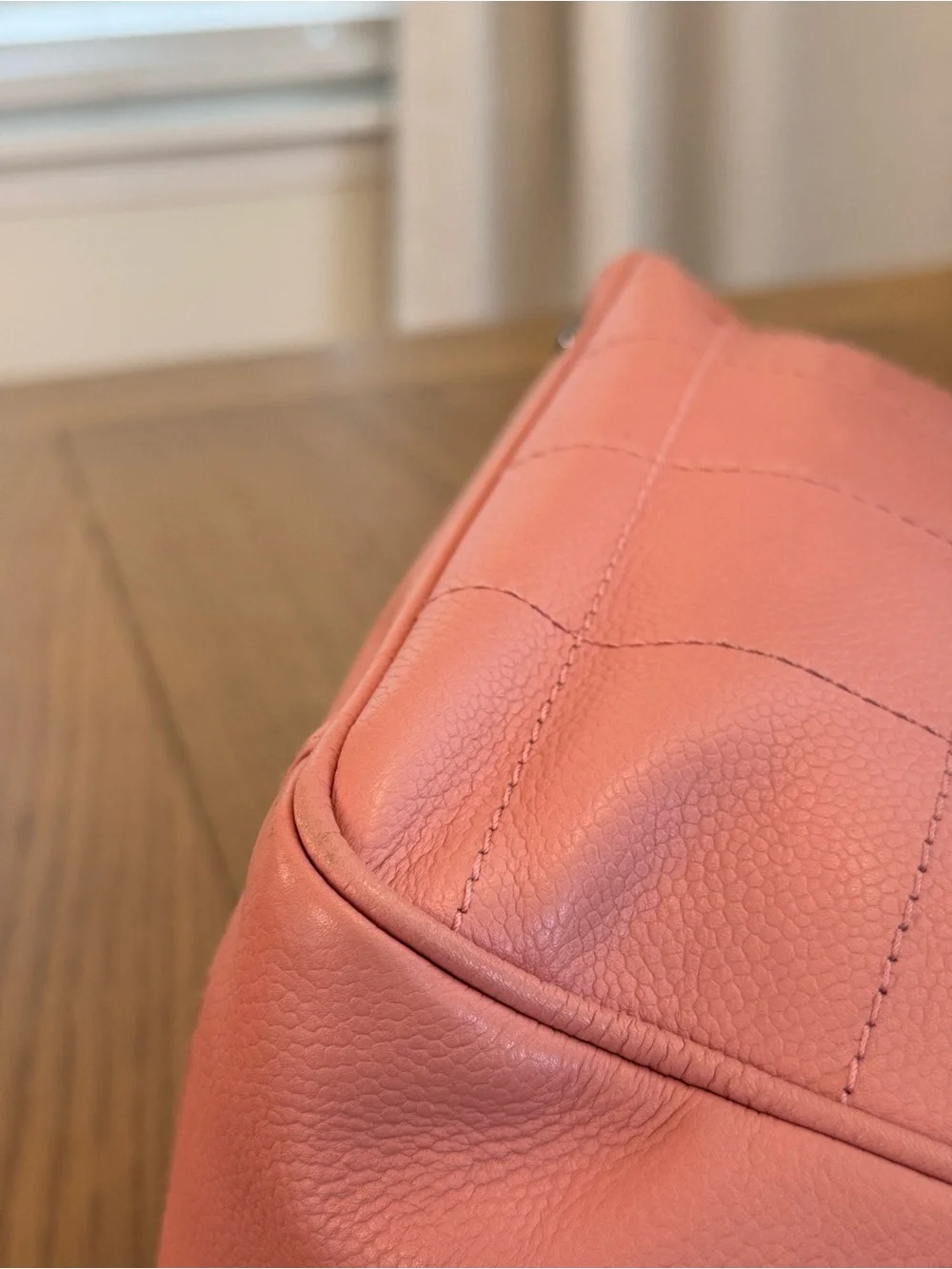 CHANEL Pink Quilted Leather Bag